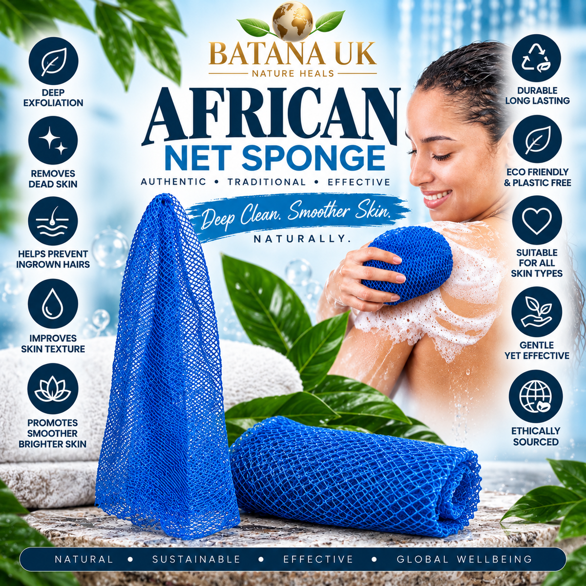 Exfoliating Net Sponge Ethically Sourced From Nigeria